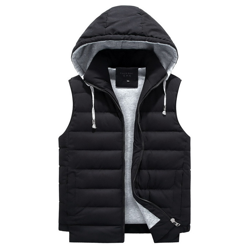 Men 4Xl-8Xl Parka Hooded Vest Winter Autumn New Thick Warm Casual Windbreaker Baggy Padded Outerwear Waistcoat Sleeveless Jacket 201126