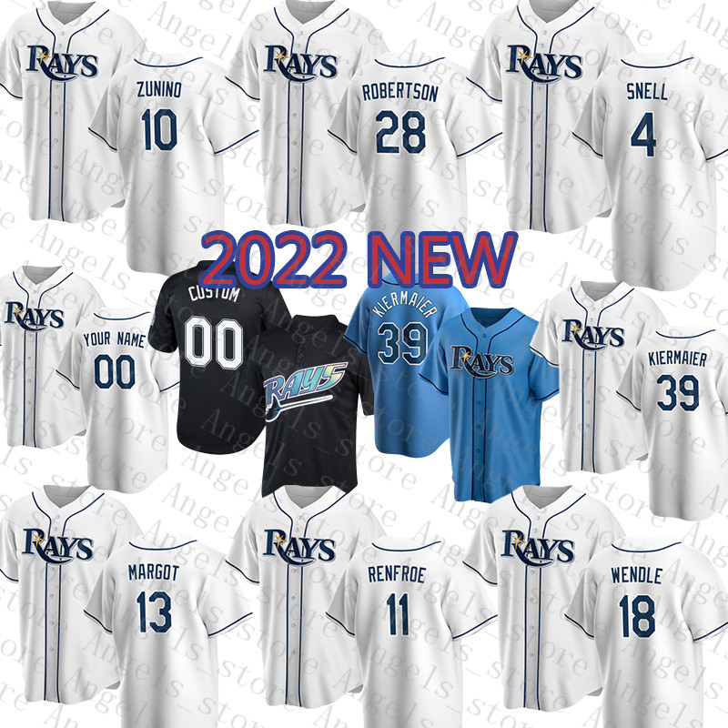 Custom Tampa 2021 New Bay Rays Baseball Jersey 39 Kevin Kiermaier 12 Wade Boggs 4 Blake Snell 42 Jackie Robinson 5 Matt Duffy 3 Evan Longori, Blue;black
Custom Tampa 2021 New Bay Rays Baseball Jersey 39 Kevin Kiermaier 12 Wade Boggs 4 Blake Snell 42 Jackie Robinson 5 Matt Duffy 3 Evan Longori, Blue;black