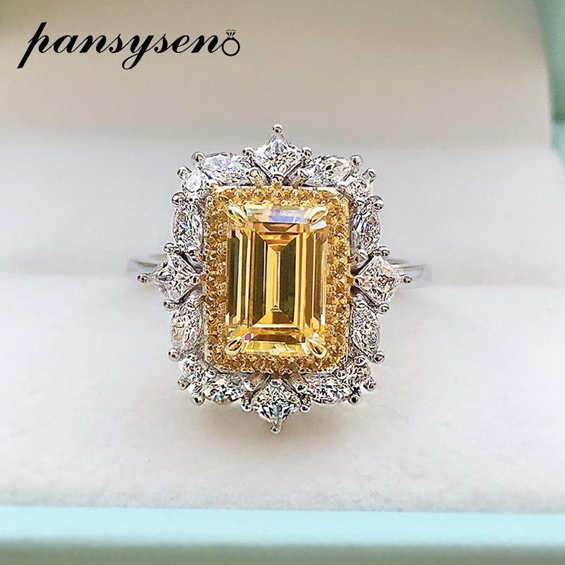 PANSYSEN 100% 925 Sterling Silver Emerald Cut Citrine Created Moissanite Gemstone Rings for Women Wedding Bands Engagement Ring, Golden;silver
PANSYSEN 100% 925 Sterling Silver Emerald Cut Citrine Created Moissanite Gemstone Rings for Women Wedding Bands Engagement Ring, Golden;silver