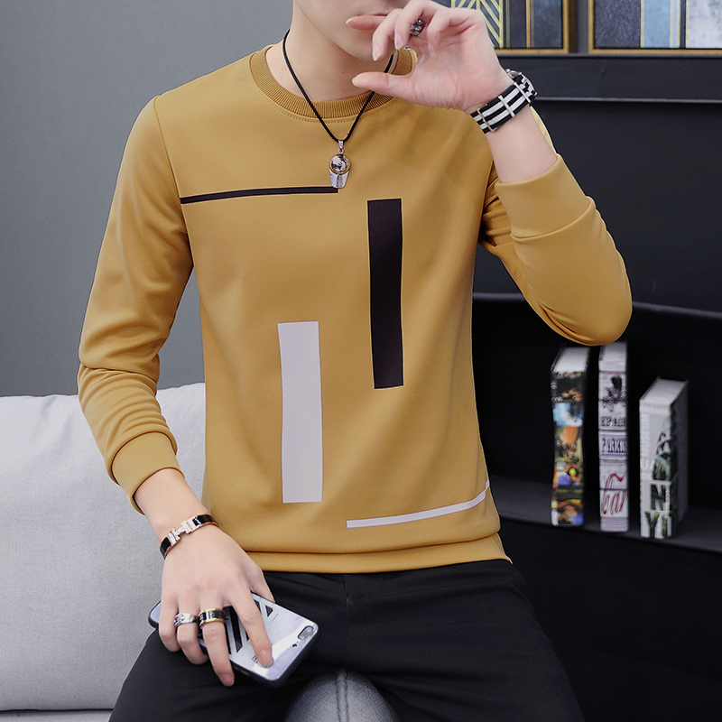 Spring and Autumn New men's printed long-sleeved T-shirt teen round neck bottom top fashion casual men's clothing kg-19
Spring and Autumn New men's printed long-sleeved T-shirt teen round neck bottom top fashion casual men's clothing kg-19