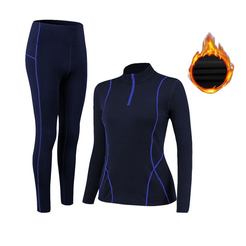 Winter Women's Thermal Underwear Sets High-collar Winter Fast Dry Long Johns Thermo Underwear Women Shirt Female Warm Clothes 201027