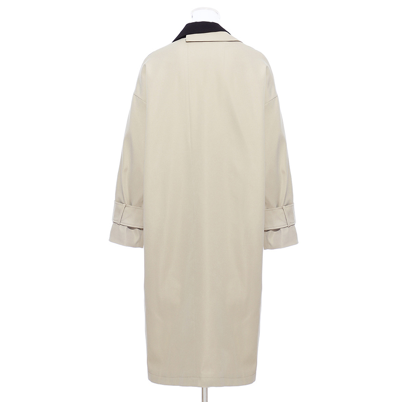 [EAM] Women Khaki Big Size Asymmetrical Trench New Lapel Long Sleeve Loose Fit Windbreaker Fashion Spring Autumn LJ201128