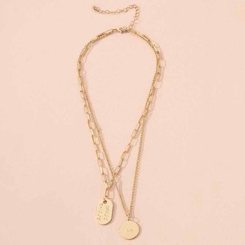 Chokers Ins 2021 Gold Chain Double Layers Plate Love Letters Geo Minimalism Pendant Choker Necklaces Trendy Korean Fashion Party Jewelry
Chokers Ins 2021 Gold Chain Double Layers Plate Love Letters Geo Minimalism Pendant Choker Necklaces Trendy Korean Fashion Party Jewelry