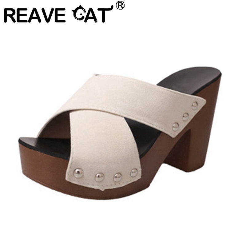 REAVE CAT Women Sandals New 2021 Open Toe 10cm Square High Heels Platform Simple Rivets Soft Big Size 40 Sexy Colorful A3368 J1208, Black
REAVE CAT Women Sandals New 2021 Open Toe 10cm Square High Heels Platform Simple Rivets Soft Big Size 40 Sexy Colorful A3368 J1208, Black