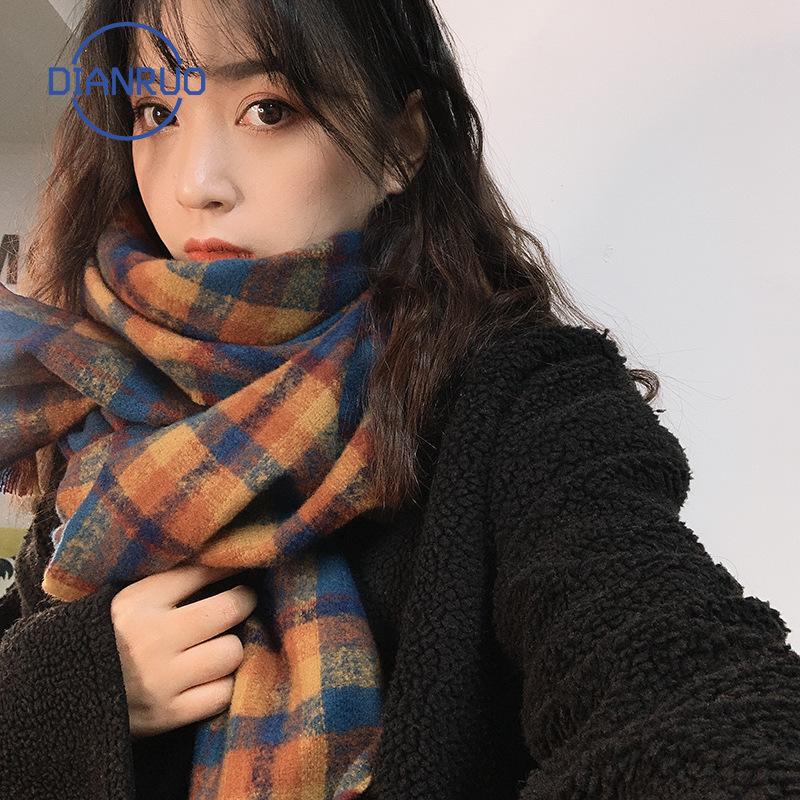 DIANRUO Winter Korean Colorful Plaid Scarf with Colorful Stripe Warm Shawl Cute Wrap Tassel Female Thick Blanket R606
DIANRUO Winter Korean Colorful Plaid Scarf with Colorful Stripe Warm Shawl Cute Wrap Tassel Female Thick Blanket R606
