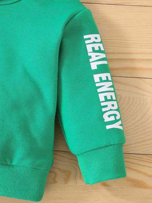 Baby Letter Graphic Hoodie & Sweatpants SHE