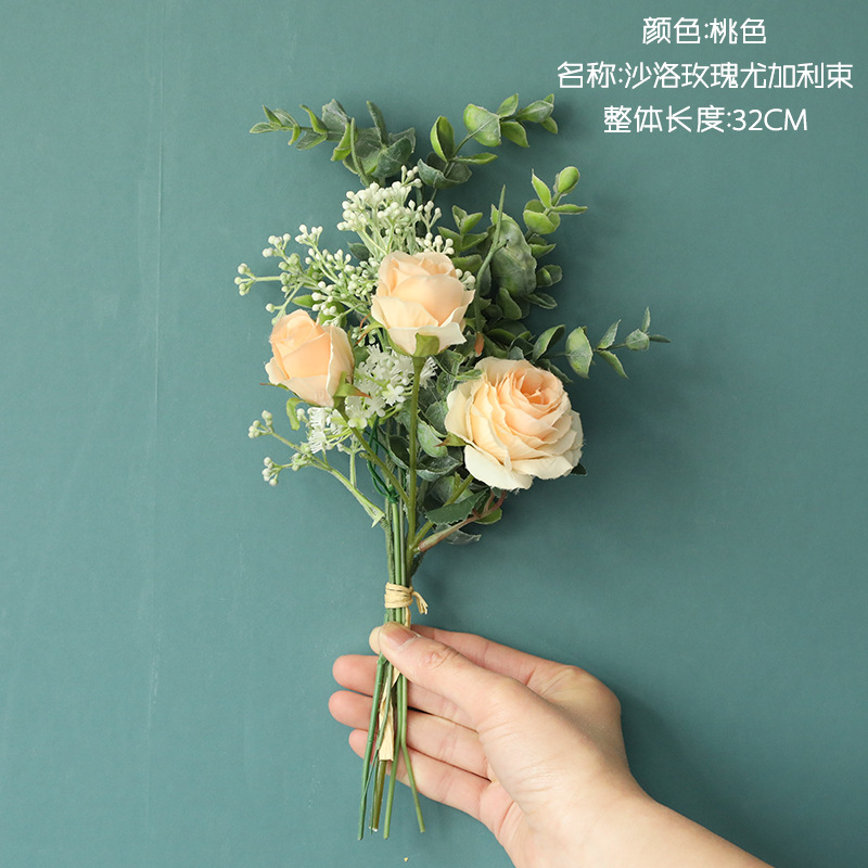 Simulation Rose with Eucalyptus Leaf Bouquet Fake Silk Flower Decoration Home Wedding Bride Holding Bouquet DIY Wreath, Pink
Simulation Rose with Eucalyptus Leaf Bouquet Fake Silk Flower Decoration Home Wedding Bride Holding Bouquet DIY Wreath, Pink