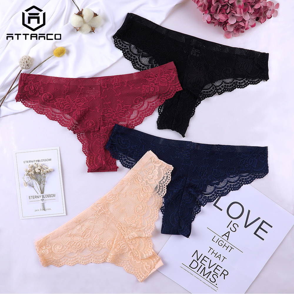 ATTRACO Women Underwear g String Pantie Tanga Briefs Thong lingerie sexy panties Cotton 4 Pack 201112