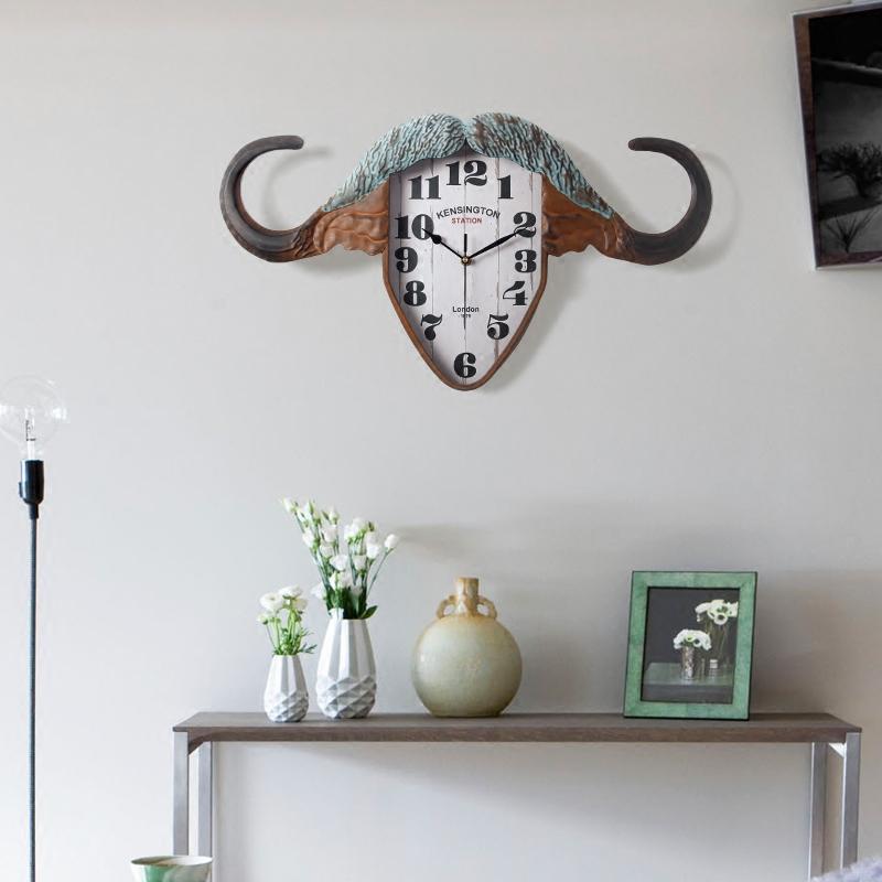 Nordic Creative Retro Wall Clock Living Room Bedroom Wall Decoration Mute Clocks Cow Head Nostalgic Ornaments Wall-mounted Clock
Nordic Creative Retro Wall Clock Living Room Bedroom Wall Decoration Mute Clocks Cow Head Nostalgic Ornaments Wall-mounted Clock