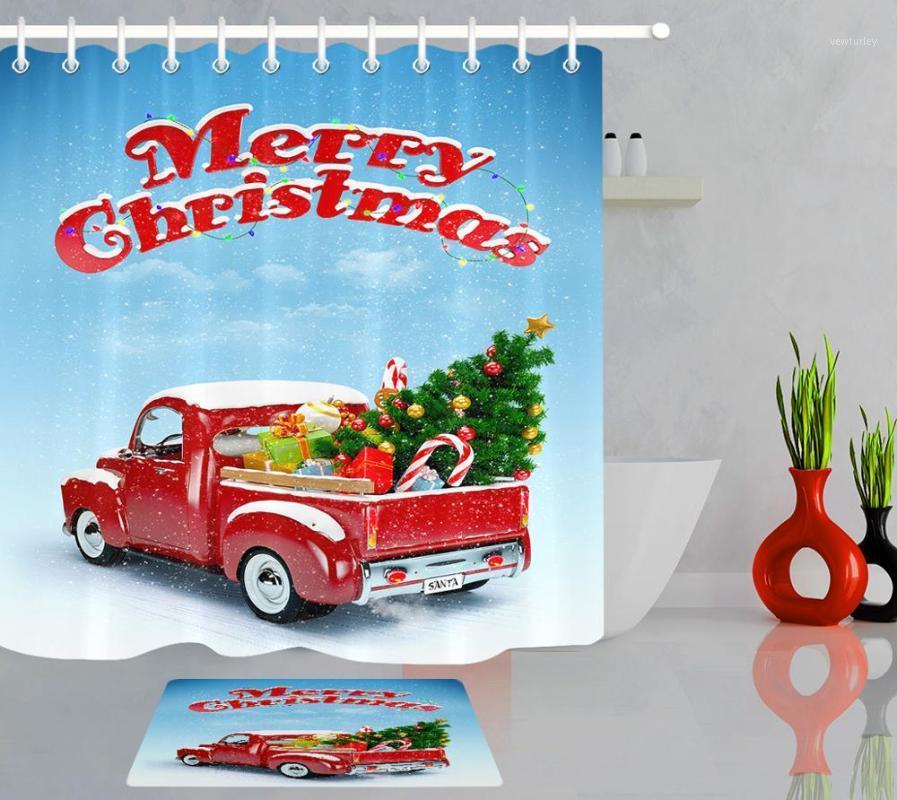 Christmas Shower Curtain Decor Red Car Full of Gifts and Xmas Tree Print Home Decoration Bathtub Curtain and Doormat1 
Christmas Shower Curtain Decor Red Car Full of Gifts and Xmas Tree Print Home Decoration Bathtub Curtain and Doormat1