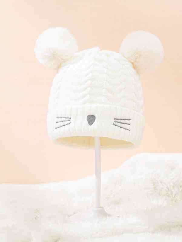 Baby Pom Decor Cartoon Embroidered Beanie SHE