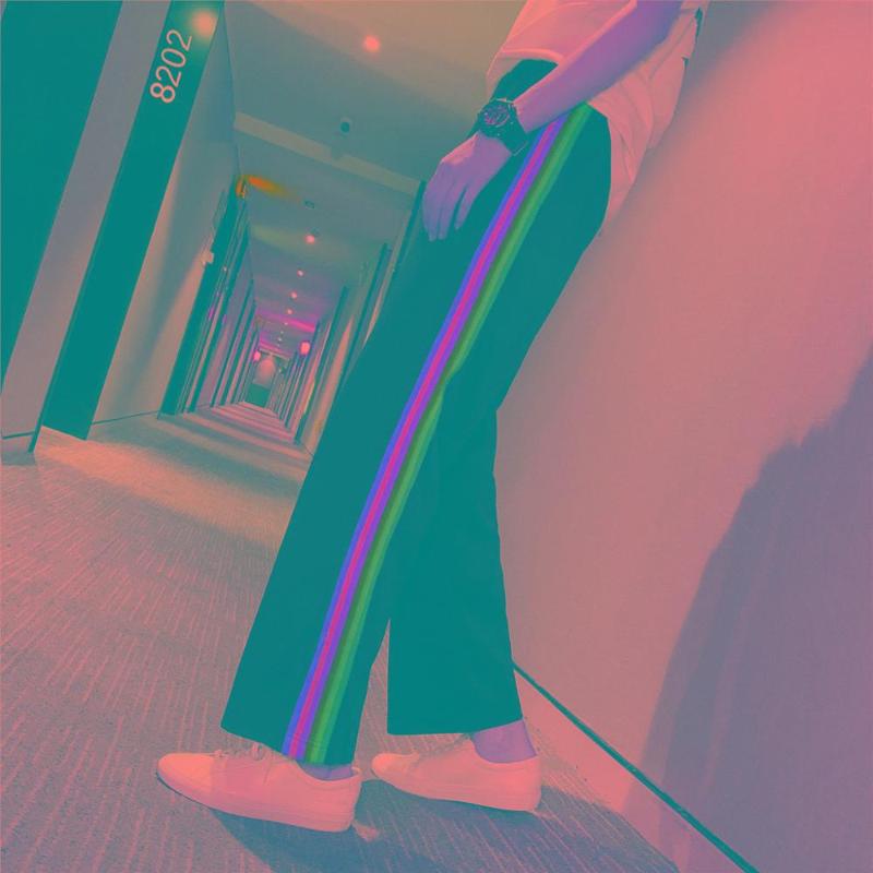 Europe and the United States new men' fashion Rainbow Stripe pants men' wide leg pants high waist casual trend, Black
Europe and the United States new men' fashion Rainbow Stripe pants men' wide leg pants high waist casual trend, Black