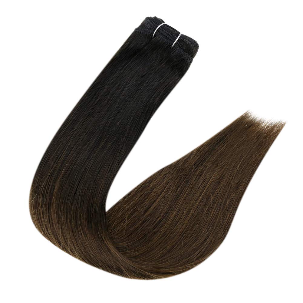 Sew In Double Weft Bundles Slik Straight Highlights Color Brazilian Human Weave Extensions Ombre Remy Hair Bundle 100G
