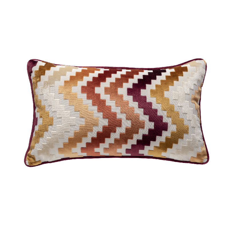 Velvet Cushion Cover Soft Pillow Cover Zigzag Grey Coffee Blue Durable Thick Home Decorative for Sofa Bed 45x45cm/30x50cm/50x50c LJ201216