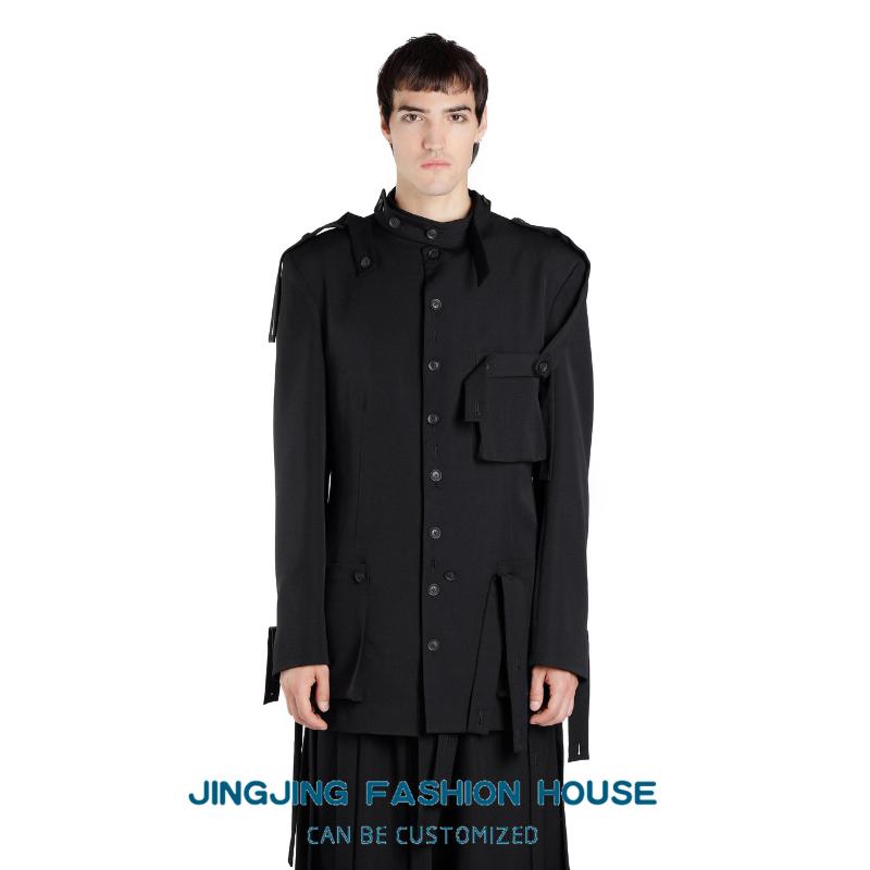 7XL!!2021 men' ribbon jacket black blazer, Black jacket suit