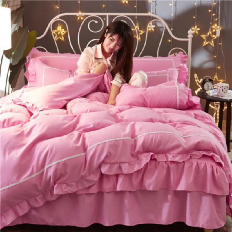 1.5m*2m new Korean solid color double bed skirt four-piece set bed skirt quilt cover bedding, Yellow
1.5m*2m new Korean solid color double bed skirt four-piece set bed skirt quilt cover bedding, Yellow