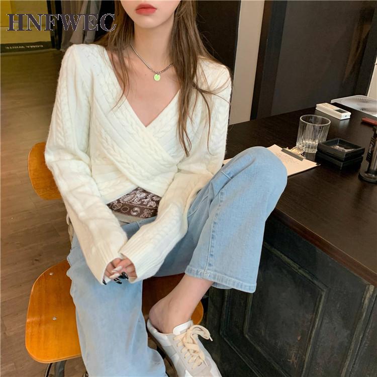 New 2020 Autumn Winter Women Sweaters Pullover Knitted V-neck Sexy Cross Cropped Korean Elegant Lady Lady Tops V779, Beige
New 2020 Autumn Winter Women Sweaters Pullover Knitted V-neck Sexy Cross Cropped Korean Elegant Lady Lady Tops V779, Beige