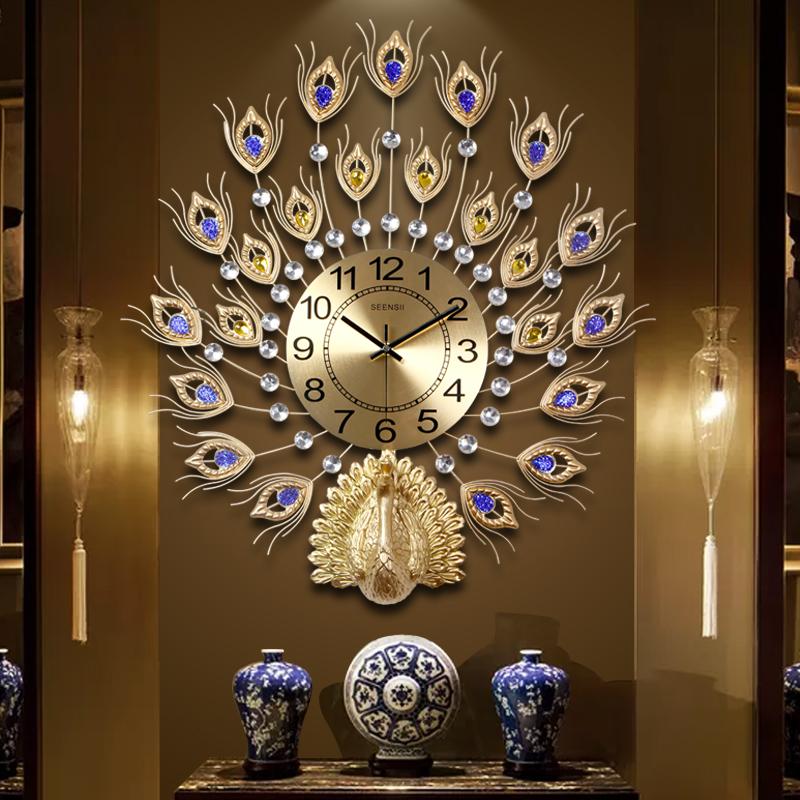 Creative Fashion Metal Auspicious Peacock Big Wall Clocks Handmade Needle Digital Quartz Mute Watch Wall Clock Decoration Gifts
Creative Fashion Metal Auspicious Peacock Big Wall Clocks Handmade Needle Digital Quartz Mute Watch Wall Clock Decoration Gifts