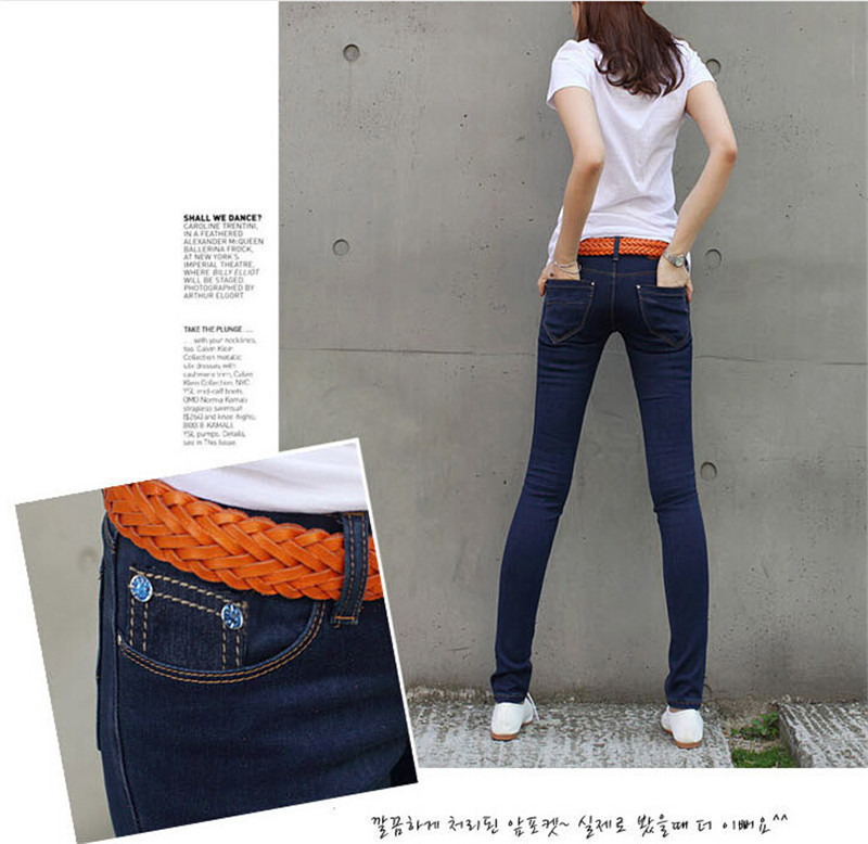 Mainland Plus Size 26-31 Women Trousers Summer Style Women Denim Washed Mid Waist woman Jeans Female Pencil skinny Jeans 201029