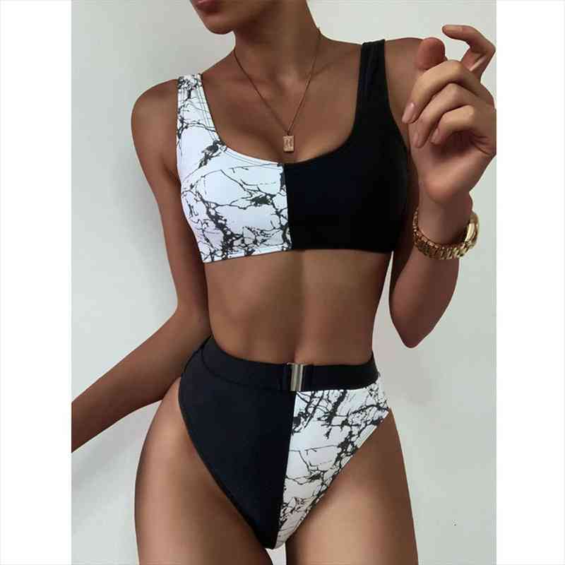 high waist marble print bikinis set mujer patchwork swimsuit women swimwear female sport bathing suit biquini, White;black
high waist marble print bikinis set mujer patchwork swimsuit women swimwear female sport bathing suit biquini, White;black