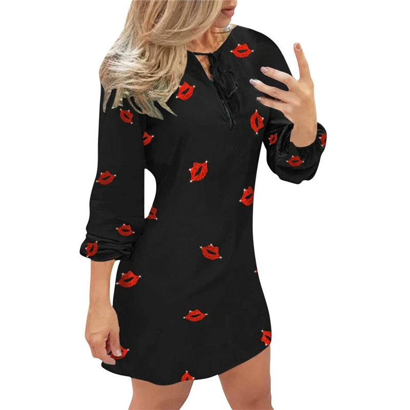 Xingqing Dresses Fashion Women Long Sleeve V Neck Dress Elegant Slim Fit Stretch Casual Mini Dresses Printing Lady Dress, As photo shows
Xingqing Dresses Fashion Women Long Sleeve V Neck Dress Elegant Slim Fit Stretch Casual Mini Dresses Printing Lady Dress, As photo shows