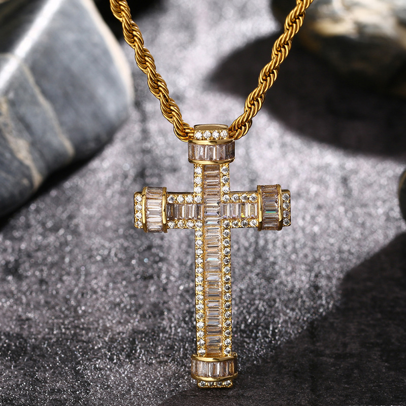 Cubic Zirconia Iced Out Pendants Necklace for Men Women New Hip Hop Bling Micro Paved CZ Stone Rapper Jewelry Rose 18K Real Gold Silver Birthday Gift 