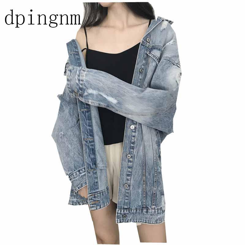 2020 Denim Jackets Women Hole Style Long Sleeve Vintage Jean jacket Denim Loose Spring Autumn Coat Jean, Blue
2020 Denim Jackets Women Hole Style Long Sleeve Vintage Jean jacket Denim Loose Spring Autumn Coat Jean, Blue