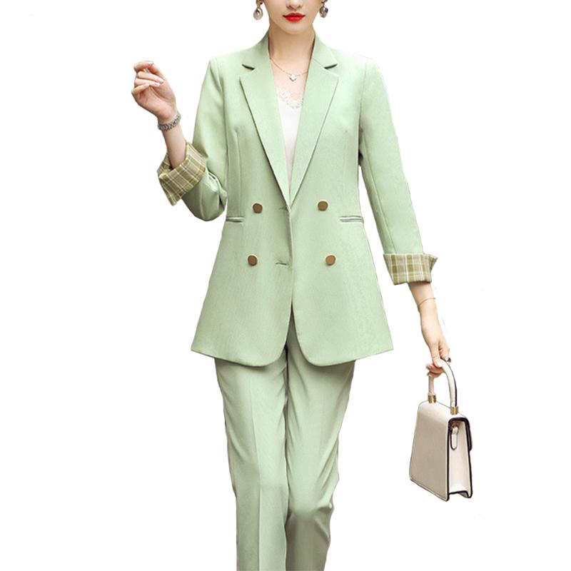 Ladies Small Suit Two-Piece Lapel Long Sleeves Slim Fit Polyester Fabric Work Clothes Female Formal Wear Interview Casual Style, Green
Ladies Small Suit Two-Piece Lapel Long Sleeves Slim Fit Polyester Fabric Work Clothes Female Formal Wear Interview Casual Style, Green