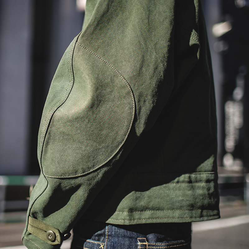 Maden Army Green Retro Jacket Misplaced Oblique Buckle Swedish Motorcycle Men's Jacket AMEKAJI Cotton Washed Water Jacket Men LJ201215