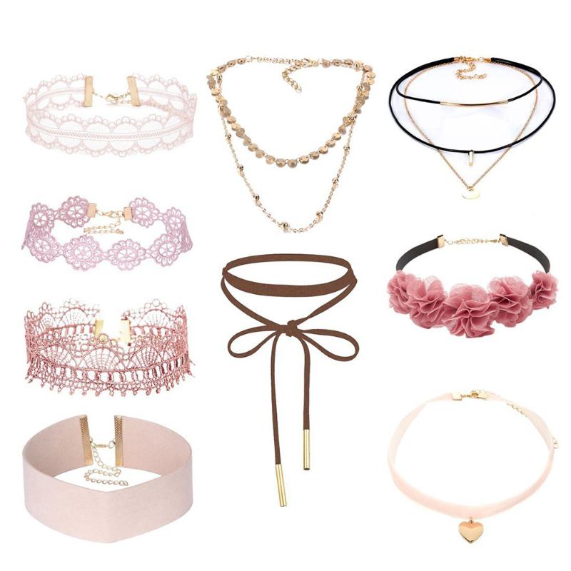 Jewelry Women Necklace 9pieces Choker Necklace Set Stretch Velvet Classic Gothic Tattoo Lace Choker Necklaces For Women 2020
Jewelry Women Necklace 9pieces Choker Necklace Set Stretch Velvet Classic Gothic Tattoo Lace Choker Necklaces For Women 2020