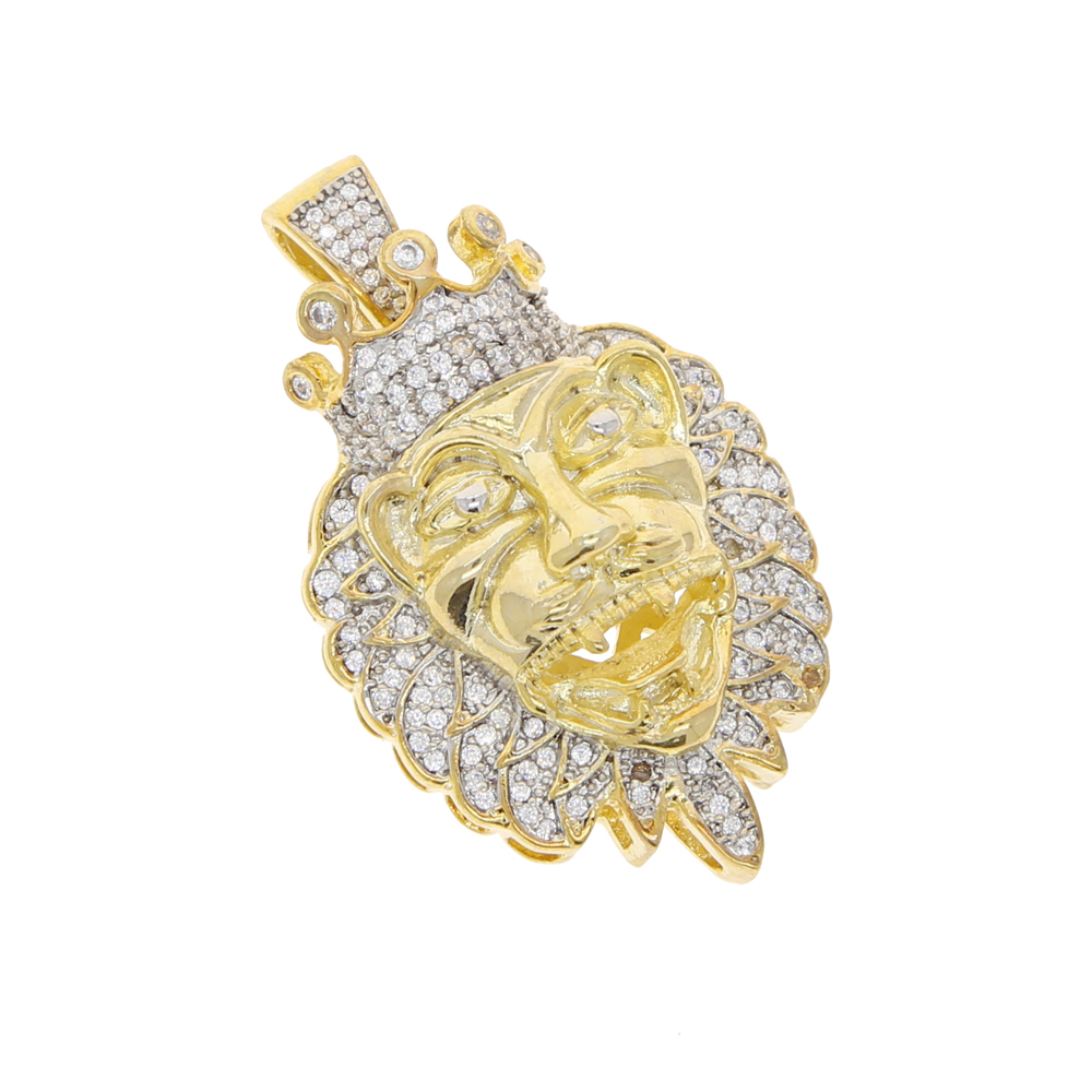 Classic hip hop mens lion head pendant necklace jewelry chains rope chain necklace long chain men jewelry rose gold chains