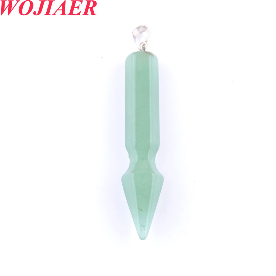 WOJIAER Natural Stone Hexagonal Column Pendant Necklace for Healing Point Women Jewelry Crystal Bullet Tiger's Eye DBO909