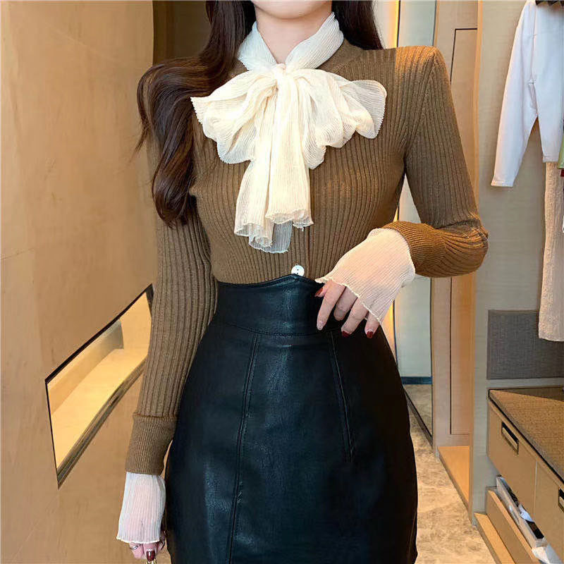 2021 Thin Korean Female Sweaters Spring New Turtleneck Sweet Bowtie Sweater Threads Fashion Extension Sleeves Pullover Sheath GFVG, Black
2021 Thin Korean Female Sweaters Spring New Turtleneck Sweet Bowtie Sweater Threads Fashion Extension Sleeves Pullover Sheath GFVG, Black