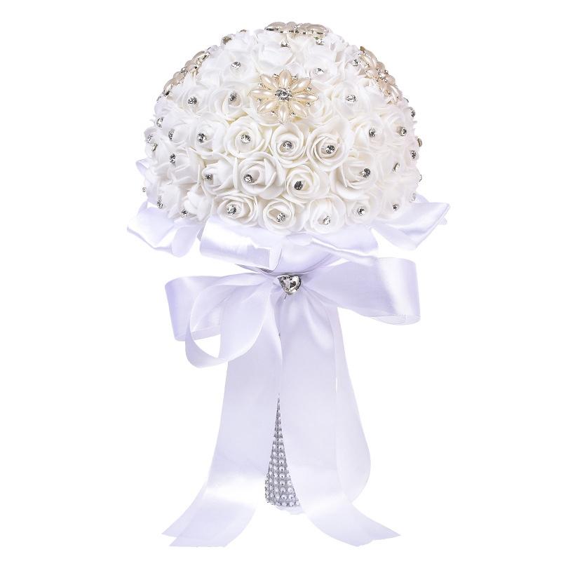 Bride Wedding Bouquet, Crystal Roses Bridesmaid Wedding Bouquet Bridal Artificial Silk Flowers Rhinestone Pearl Decoration-ABUX, White
Bride Wedding Bouquet, Crystal Roses Bridesmaid Wedding Bouquet Bridal Artificial Silk Flowers Rhinestone Pearl Decoration-ABUX, White