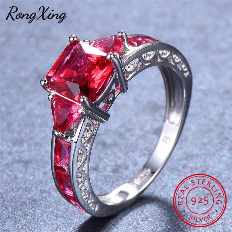 RongXing Elegant Rose Red Stone Square Birthstone Rings For Women 100% Solid Silver Color Ring Zircon Jewelry SV1011
RongXing Elegant Rose Red Stone Square Birthstone Rings For Women 100% Solid Silver Color Ring Zircon Jewelry SV1011