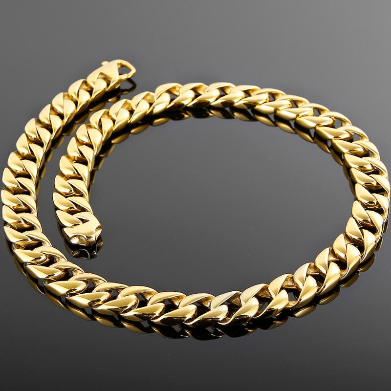 Hiphop Golden Stainless Steel Mens Jewellery Accessories 15MM Cuban Curb Link Chain Necklace with Lobster Claw Clasp Dropship
Hiphop Golden Stainless Steel Mens Jewellery Accessories 15MM Cuban Curb Link Chain Necklace with Lobster Claw Clasp Dropship