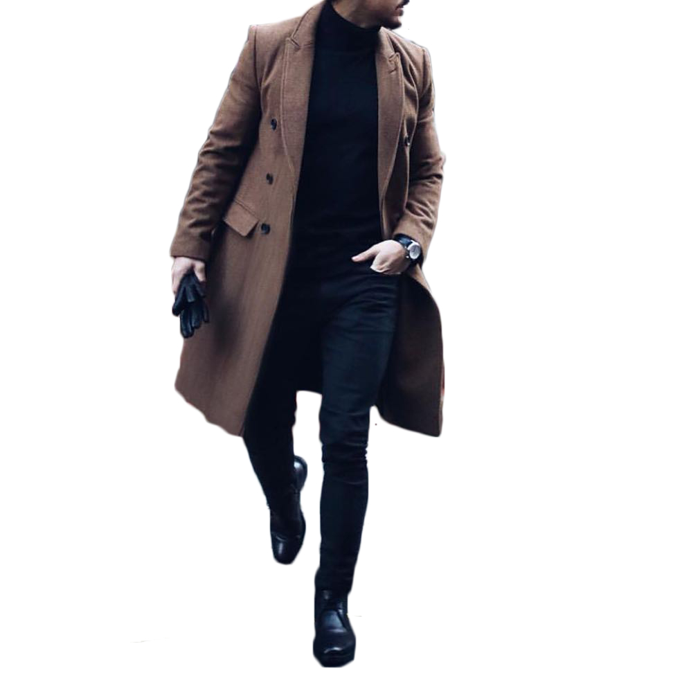 mens winter wool blend wedding tuxedos custom made long jacket groom suit groomsmen suits mens casual coat