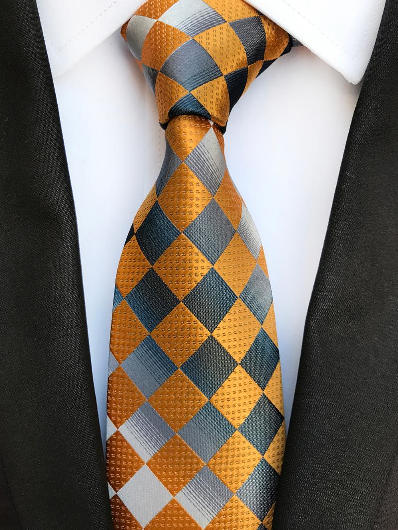 Bow Ties 8cm Width Latest Fashion Diamond Plaids Tie Unique Formal Necktie With Yellow Silver Grids
Bow Ties 8cm Width Latest Fashion Diamond Plaids Tie Unique Formal Necktie With Yellow Silver Grids
