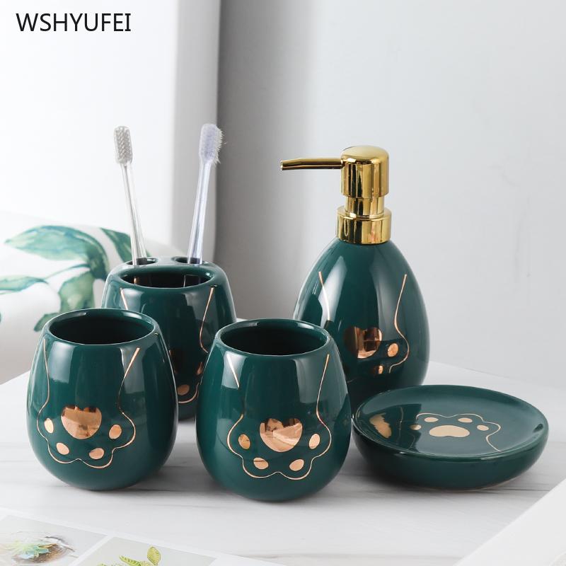 Golden Cat Claw Ceramic Bathroom Suite Home Hotel Bathroom Soap Dish Soap Bottle Cup Accessories Set Wedding Gift
Golden Cat Claw Ceramic Bathroom Suite Home Hotel Bathroom Soap Dish Soap Bottle Cup Accessories Set Wedding Gift