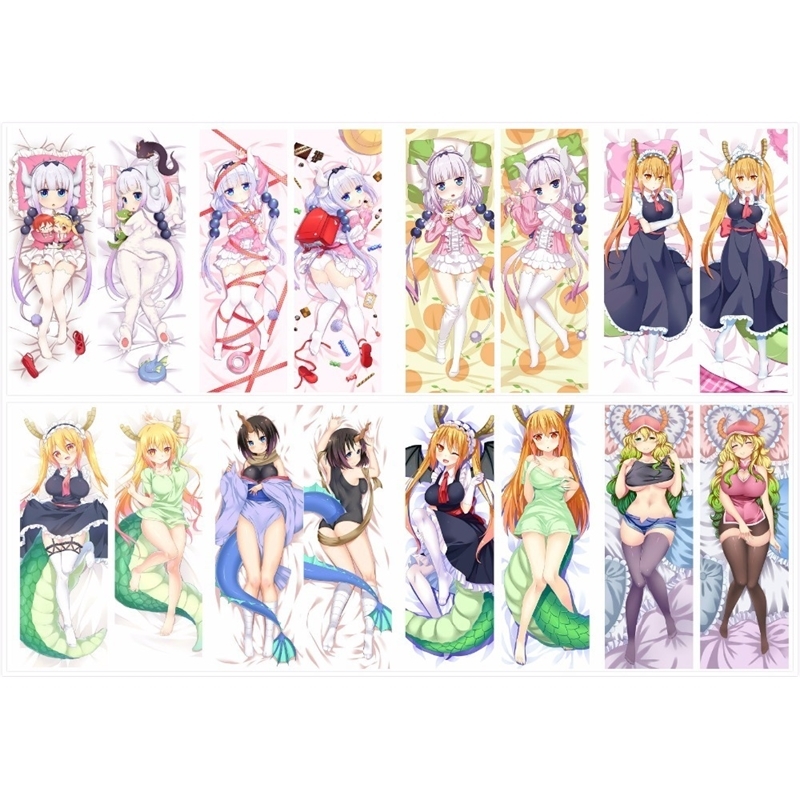 

Pillow Case Hot Japanese Anime Miss Kobayashi's Dragon Maid Kanna Kamui Tohru Hugging Body Dakimakura Pillow Y200104, 77070