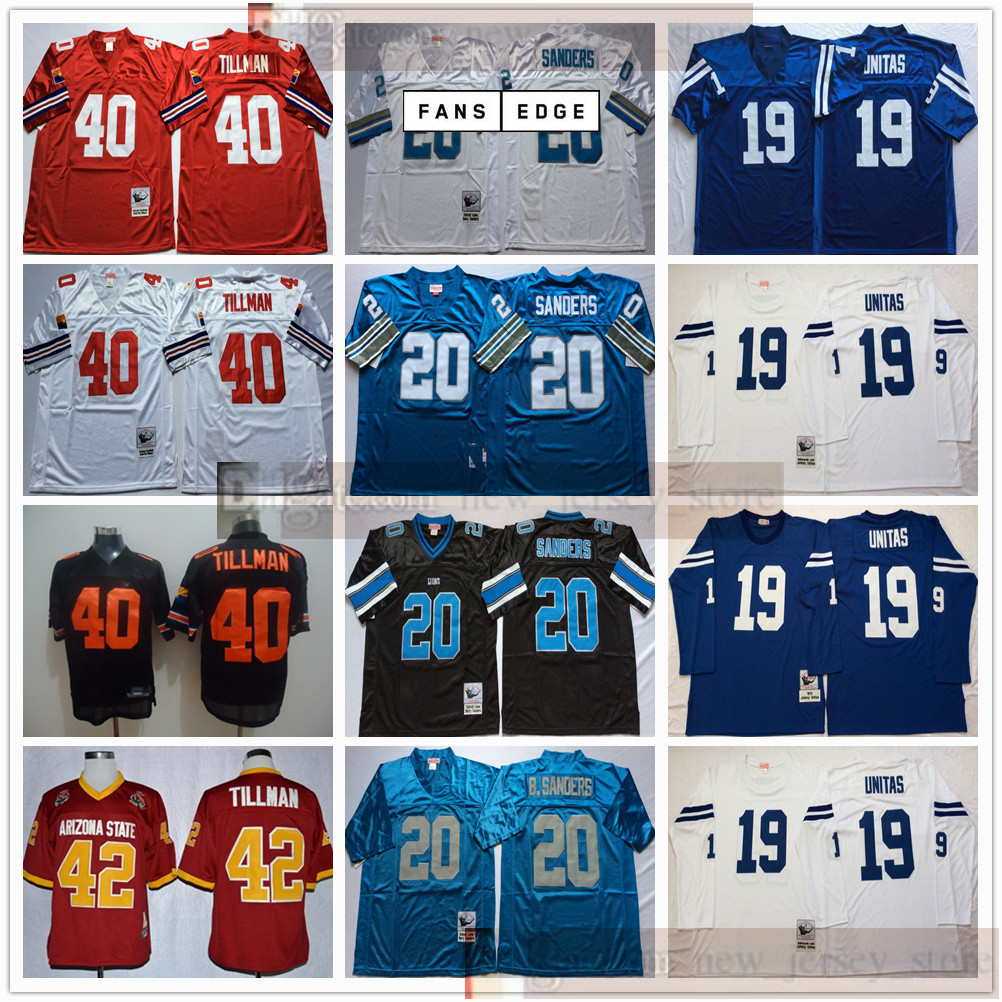 NCAA Football Retro Vintage 40 Pat TillMen Jersey Men Cheap 20 Barry Sanders 19 Johnny Unitas Jerseys Shirt Black White Blue Red, Same as picture
NCAA Football Retro Vintage 40 Pat TillMen Jersey Men Cheap 20 Barry Sanders 19 Johnny Unitas Jerseys Shirt Black White Blue Red, Same as picture