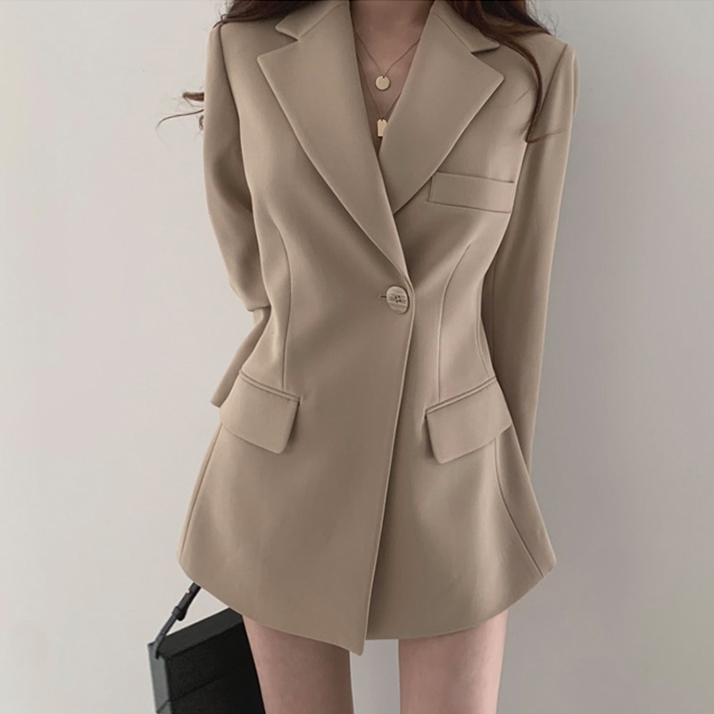 Goddess fan new net red casual temperament small suit Korean chic port style loose suit jacket 201023