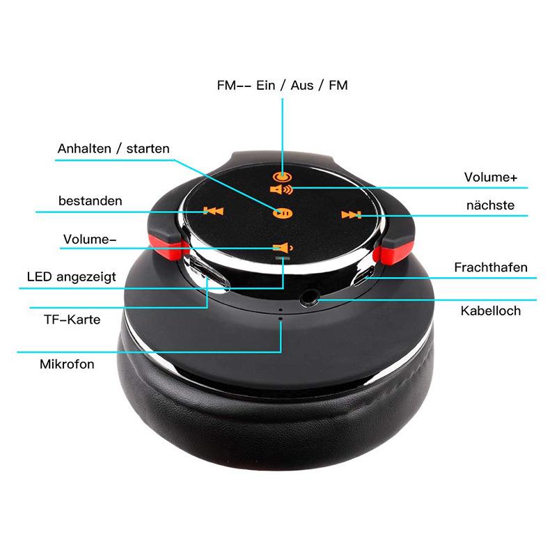 OY528 Dynamic Noise Reduction Channel Cancelling Wireless Headphones Stereo Bluetooth Headsets Foldable Earphones Animation Showing Support TF Card