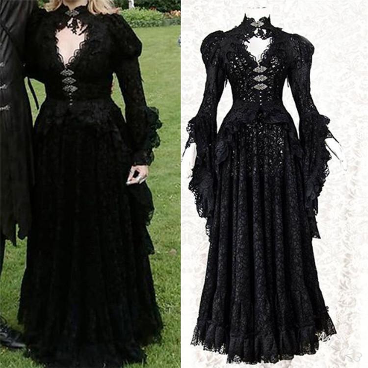 Casual Dresses Medieval Noble Cosplay Halloween Female Costume Adult Lace Vampire 2021 Masquerade Women Dress, Black;gray
Casual Dresses Medieval Noble Cosplay Halloween Female Costume Adult Lace Vampire 2021 Masquerade Women Dress, Black;gray