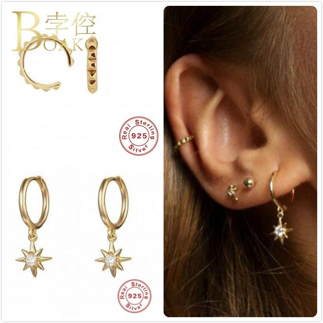 925 Sterling Silver Earrings For Women Gold Small Hoop Earrings Girl Cartilage Ear Bone Earring Zircon Star Pendants aretes Z5
925 Sterling Silver Earrings For Women Gold Small Hoop Earrings Girl Cartilage Ear Bone Earring Zircon Star Pendants aretes Z5