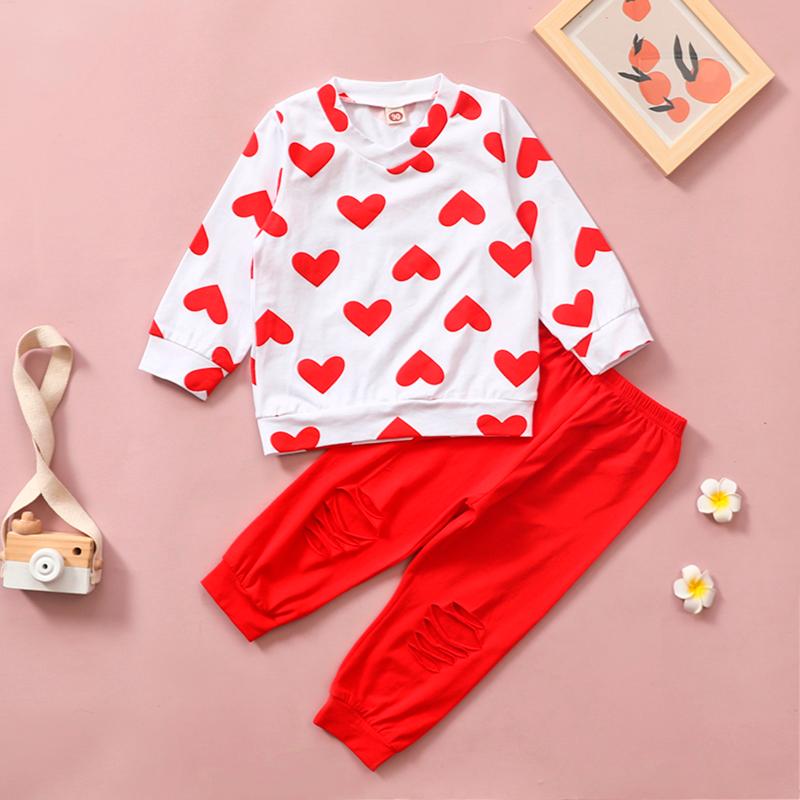 Children Clothes Set Long Sleeve Baby Boys Clothes Winter Girls Round Neck Heart Shaped Print Tops Long Pants Baby Set, Red
Children Clothes Set Long Sleeve Baby Boys Clothes Winter Girls Round Neck Heart Shaped Print Tops Long Pants Baby Set, Red