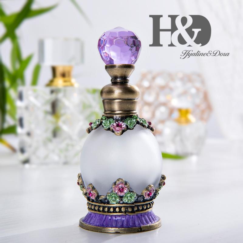 H&D 15ml Crystal Perfume Oil Bottle Vintage Flower Embellished Round Glass Perfume Bottle Empty Refillable For Home Decor Gift 
H&D 15ml Crystal Perfume Oil Bottle Vintage Flower Embellished Round Glass Perfume Bottle Empty Refillable For Home Decor Gift