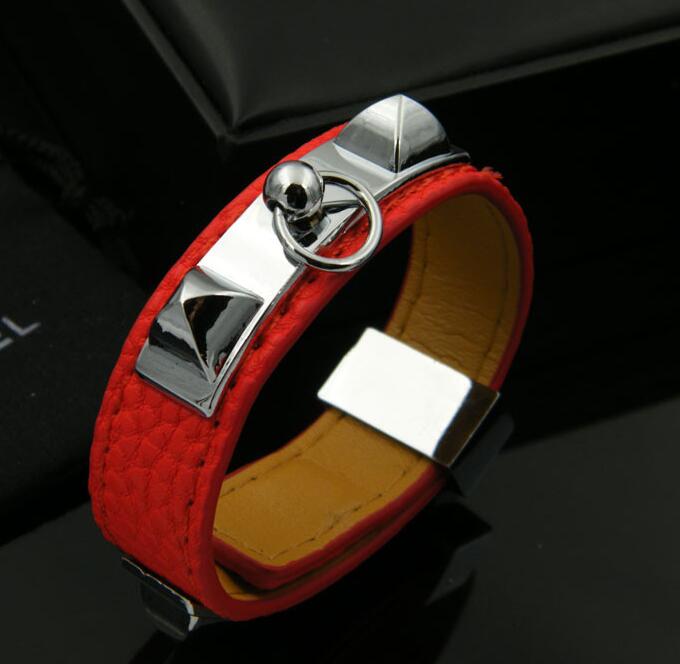 Hot Rock Punk Big s Leather Bracelet Women Men Fashion pu leather Bangle for gift Free shipping