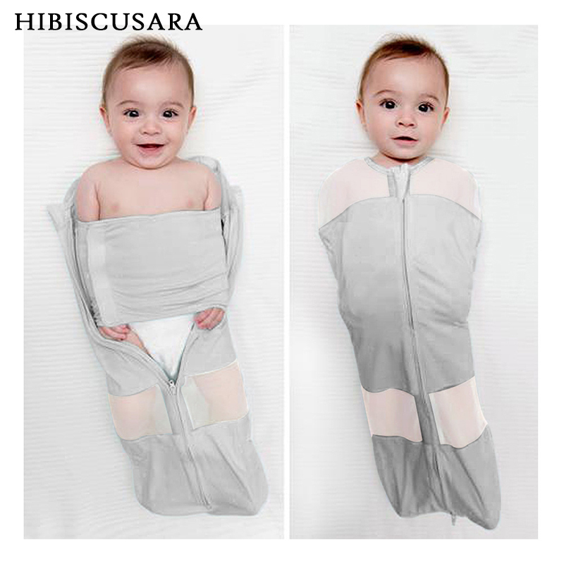 Newborn Baby Swaddle Sleeping Bag Better Sleep Snug Fit Calms Startle Reflex Swaddling Wrap Summer Breathable Sleepsack LJ200827
