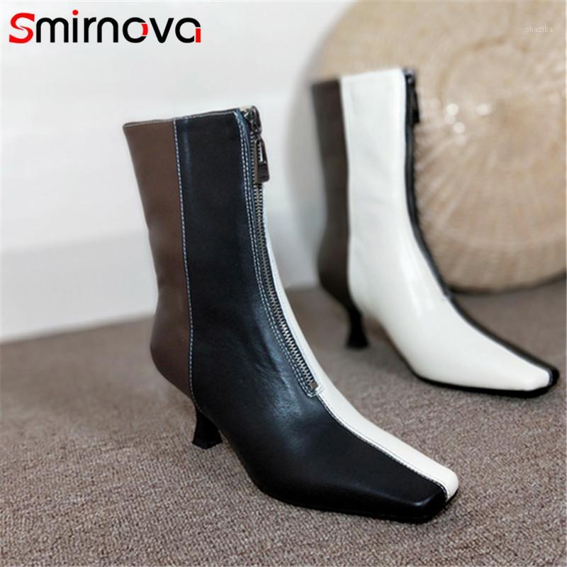 Smirnova 2020 top quality genuine leather ankle boots women mixed colors square toe autumn winter high heel party shoes woman1, Black white
Smirnova 2020 top quality genuine leather ankle boots women mixed colors square toe autumn winter high heel party shoes woman1, Black white